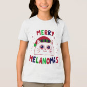 Cute Santa Cat Melanomas Christmas T-Shirt トライブレンドＴシャツ (正面)