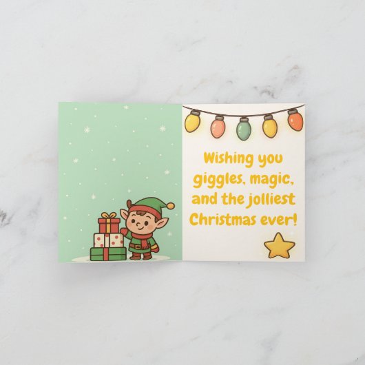 Cute Santa Christmas カード (内部)