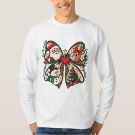 Cute Santa Christmas Bow Christmas Holiday Design Tシャツ
