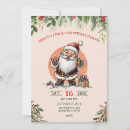 Cute Santa Christmas Party Invitation  招待状