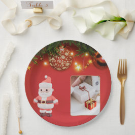 Cute Santa Christmas Plate – Festive Holiday Gift  ペーパープレート