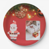 Cute Santa Christmas Plate – Festive Holiday Gift  ペーパープレート (正面)