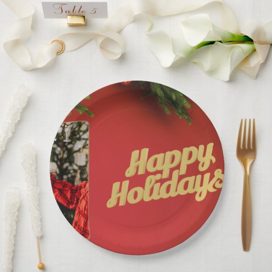 Cute Santa Christmas Plate – Festive Holiday Gift  ペーパープレート (ウェディング)