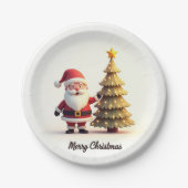 Cute Santa Christmas Plates ペーパープレート (正面)