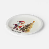 Cute Santa Christmas Plates ペーパープレート (アングル)