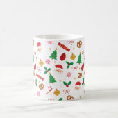 Cute Santa & Christmas Treats Pattern Mug コーヒーマグカップ (中央)