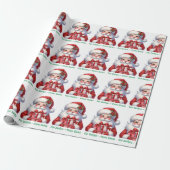 Cute Santa Claus Add Child's Name Christmas Roll ラッピングペーパー (アンロールド)