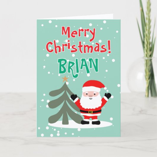 Cute Santa Claus cartoon Christmas card for kids シーズンカード (正面)