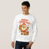 Cute Santa Claus Christmas Art – Merry Christmas スウェットシャツ (正面フル)