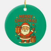 Cute Santa Claus Christmas Art – Merry Christmas セラミックオーナメント (裏面)