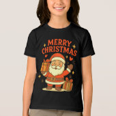 Cute Santa Claus Christmas Art – Merry Christmas トライブレンドTシャツ (正面)