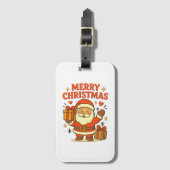 Cute Santa Claus Christmas Art- Merry Christmas  ラゲッジタグ (正面縦)