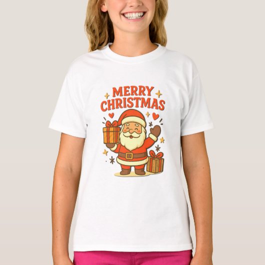  Cute Santa Claus Christmas Art –  Merry Christmas Tシャツ (正面)