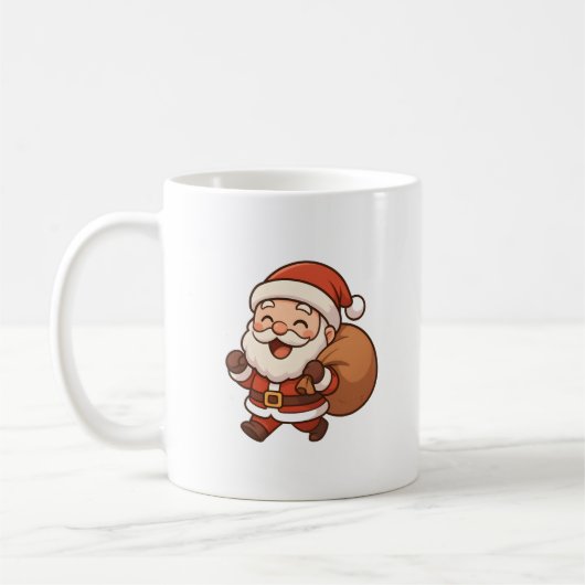 Cute Santa Claus Christmas Mug コーヒーマグカップ (左)