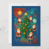 Cute Santa Claus Christmas Tree Illustration シーズンカード (正面)