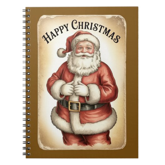 Cute Santa Claus Christmas Writing Book ノートブック (正面)