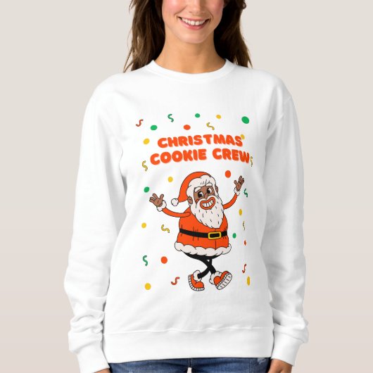 Cute Santa Claus Cookie Baking Sweatshirt スウェットシャツ (正面)