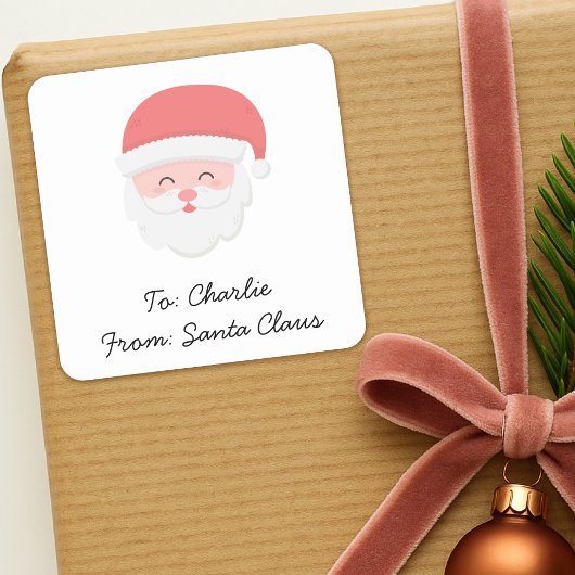 Cute Santa Claus Gift Label | Christmas Sticker スクエアシール