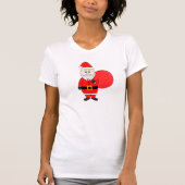 Cute Santa Claus Holding Bag of Gifts Tシャツ (正面)