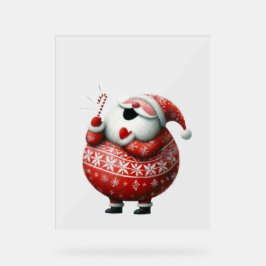 Cute Santa Claus Holiday Festive Christmas アクリルサイン
