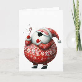 Cute Santa Claus Holiday Festive Christmas カード