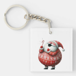 Cute Santa Claus Holiday Festive Christmas キーホルダー
