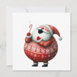 Cute Santa Claus Holiday Festive Christmas サンキューカード