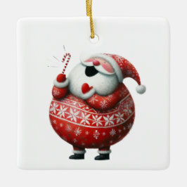 Cute Santa Claus Holiday Festive Christmas セラミックオーナメント