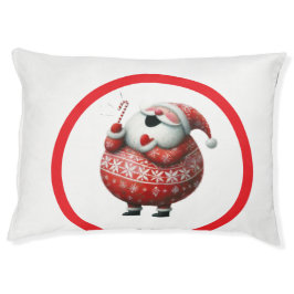 Cute Santa Claus Holiday Festive Christmas ペットベッド
