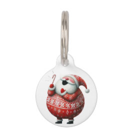 Cute Santa Claus Holiday Festive Christmas ペット　ネームタグ