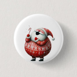 Cute Santa Claus Holiday Festive Christmas 缶バッジ