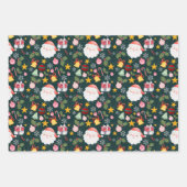 Cute Santa Claus Holiday Seamless Pattern ラッピングペーパーシート (正面3)