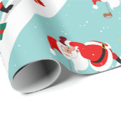 Cute Santa Claus plays golf illustration ラッピングペーパー (ロールコーナー)