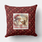 Cute Santa Claus Rudolph Christmas Throw Pillow   クッション (裏面)