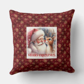 Cute Santa Claus Rudolph Pillow Cozy Holiday Accen クッション (裏面)