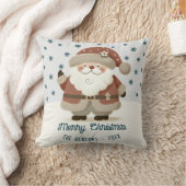 Cute Santa Clause Snowflakes Drawing Christmas クッション (ブランケット)
