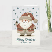 Cute Santa Clause Snowflakes Drawing Christmas シーズンカード (正面)