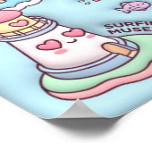 Cute Santa Cruz California Neighborhood Map UCSC ポスター (角)