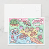 Cute Santa Cruz California Neighborhood Map UCSC ポストカード (正面/裏面)