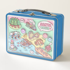 Cute Santa Cruz California Neighborhood Map UCSC メタルランチボックス