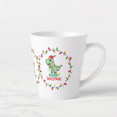 Cute Santa Dino Merry Christmas  カフェラテマグ (右)