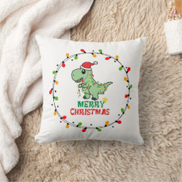 Cute Santa Dino Merry Christmas クッション