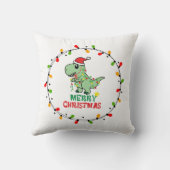 Cute Santa Dino Merry Christmas クッション (裏面)