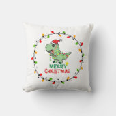 Cute Santa Dino Merry Christmas クッション (正面)