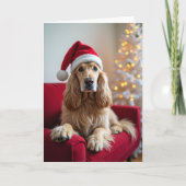 Cute Santa Dog Holiday Card カード (正面)