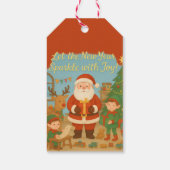Cute Santa & Elves New Year Holiday Card ギフトタグ (裏面)