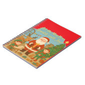 Cute Santa & Elves New Year Holiday Card ノートブック (左側)