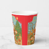 Cute Santa & Elves New Year Holiday Card 紙コップ (右)