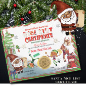Cute Santa Elves Official Nice List Certificate 招待状