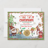 Cute Santa Elves Official Nice List Certificate 招待状 (正面)